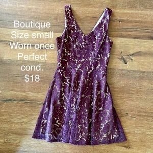 Purple/burgundy boutique dress